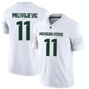 Michigan State Spartans #11 Alessio Milivojevic 2025 White Jersey