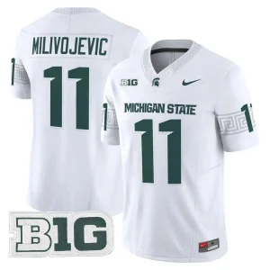Michigan State Spartans #11 Alessio Milivojevic 2026 Vapor Limited White Jersey