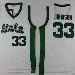 Michigan State Spartans #33 Magic Johnson 1978 Swingman Throwback White Jersey